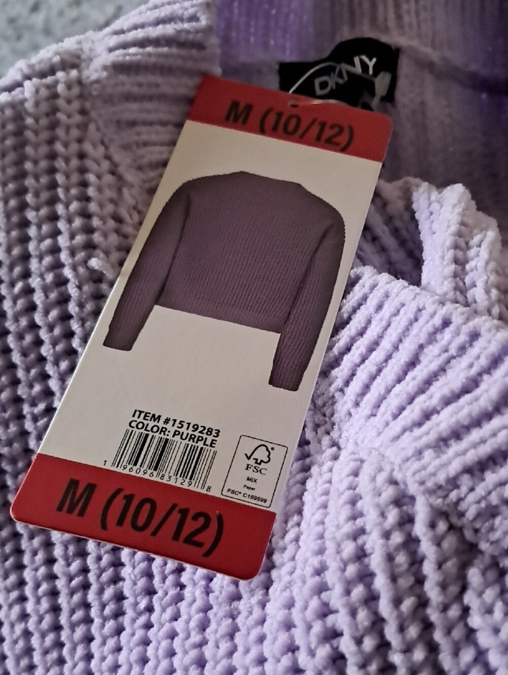 DKNY Lavender Ribbed Button Cardigan - Picture 4 of 4